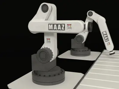 Robotic arm Low-poly 3D model 2