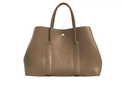 Brown Leather Big Shopper Bag 3D model
