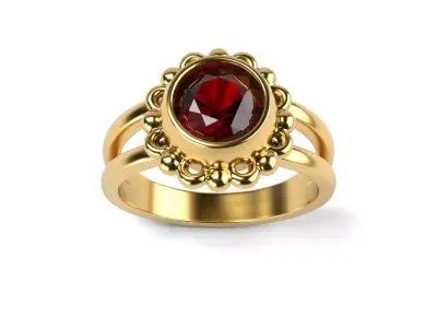 Rubin vintage ring  3D print model