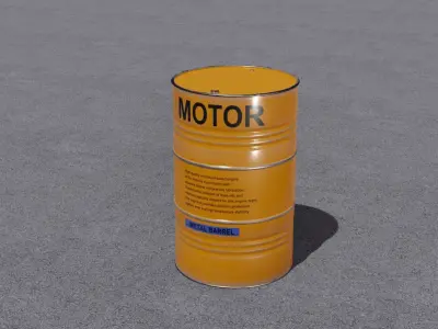 Barrel 3D model oil can Low-poly 3D model