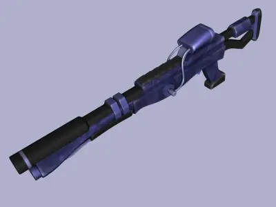 Sci-Fi Blue Camouflage Shotgun - Gun Weaponry Low-poly 3D model