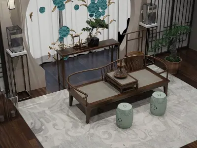 Chinese antique furnishing room 3D model
