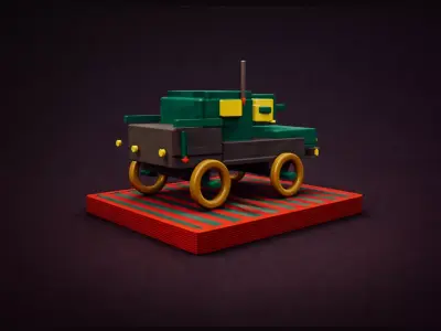 Low-Poly Truck Stylized Game-Ready Vehicle Low-poly 3D model