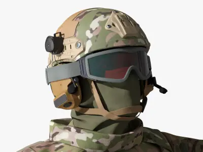 Soldier with Portable Missile System Mistral 3D model