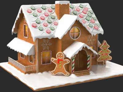  Detailed Gingerbread House and Snow globe 