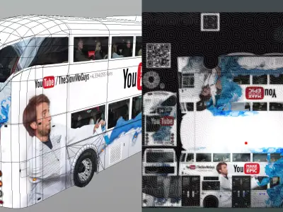 Wrightbus Routemaster YouTube livery Low-poly 3D model