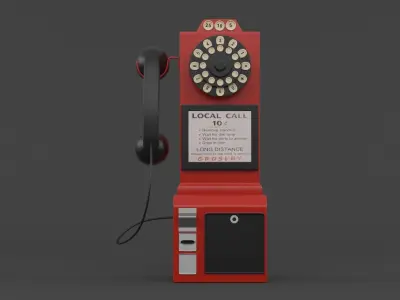 Retro Classic Pay Phone 3D model