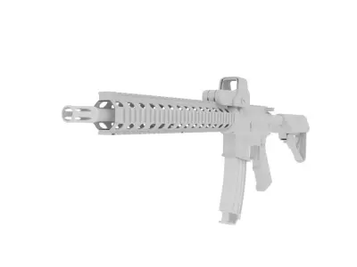 Mk18 Sopmod Low-poly 3D model