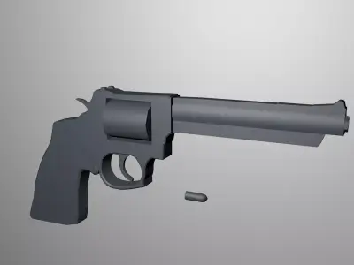 Low Poly Revolver Free low-poly 3D model