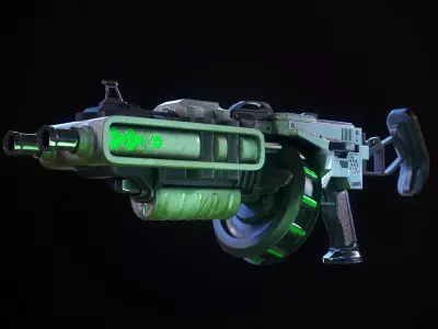 game-ready model  of sci-fi Gun --Experimental8 Low-poly 3D model