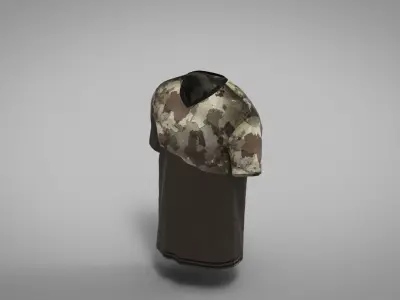 Military Outfit - T-shirt Low-poly 3D model 16