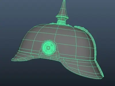 German WW1 Picklehaube Helmet Low-poly 3D model