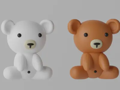 Cartoon Cute Bear 3D model purchase
