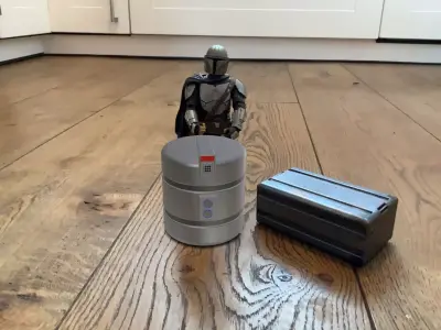 Mandalorian theme inspired round crate 3D print model