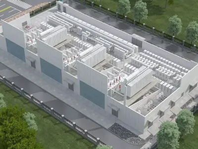 Electrical power substation-power station 3D model get