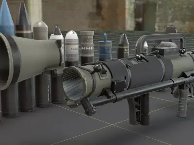 Carl Gustavf- M4 - Recoilless Rifle Low-poly 3D model