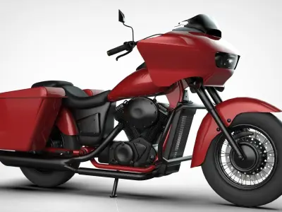 Cruiser Batwing Motorcycle 3D Model 3D model