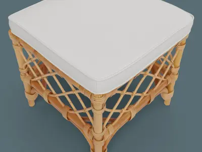 Bamboo chair Low-poly 3D model