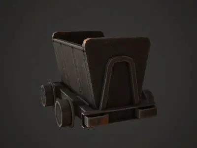 Mine Wagon Low Poly Low-poly 3D model