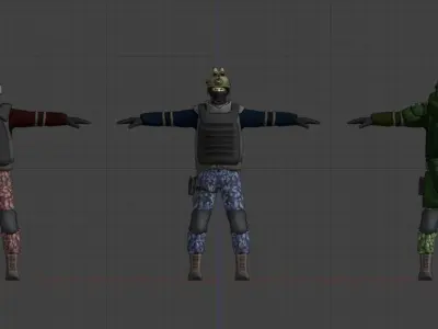 Military Soldier Pack Low-poly 3D model