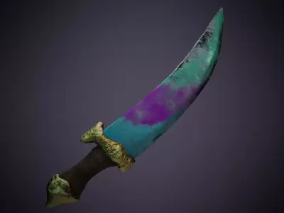 stylized knife game-ready low-poly Free low-poly 3D model