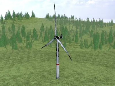 Wind turbine V1 H-115 DR-172 m Low-poly 3D model