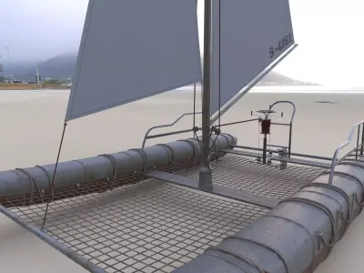 Catamaran Boat 3D model