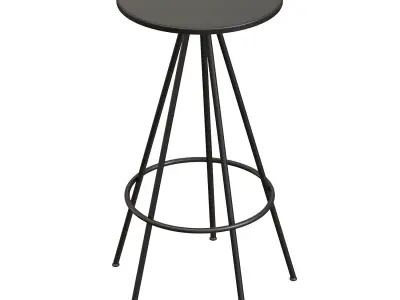 Urban Industrial Five Leg Round Bar Stool 3D model