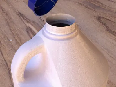 Round plastic oil can 3D model