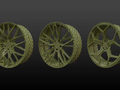 14 Super Sport Cars Rim Base Mesh  Game Ready Low-poly 3D model