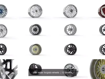 best seller forgiato wheels  3D Model Pack purchase