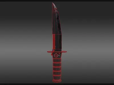 Sci-Fi Combat Knife Low-poly 3D model