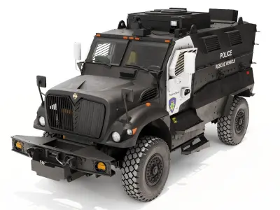 Armored Police Rescue Vehicle Black 3D model