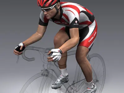Racing Cyclist No Rig 3D model