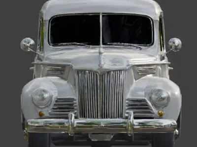 Atomic Age Fleet Transport Truck 3D Model Low-poly 3D model