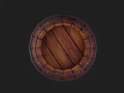 Low-Poly Medieval Barrel Free low-poly 3D model
