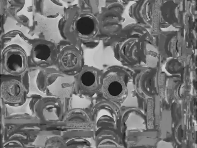 Cracked Biohazard Gas Mask 3D Model Post Apocalyptic Prop Low-poly 3D model