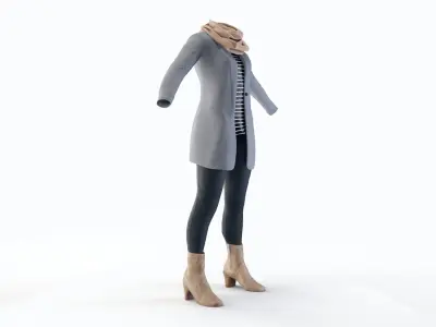 Autumn Clothing Female 3D model