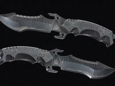 Game Ready Military Tactical Knife Low-poly 3D model