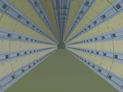 Sci-fi hallway Low-poly 3D model buy