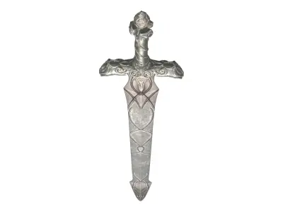 Warriors Long Medieval Long Fantasy Big Fantasy Sword Low-poly 3D model