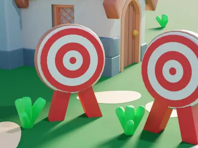 War Camp Scene Low-poly 3D model