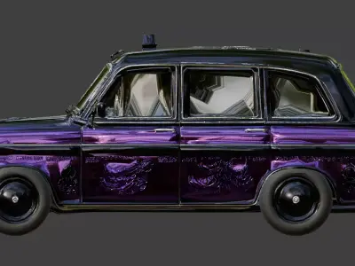 Gothic Occult Horror Taxi 3D Model Low-poly 3D model