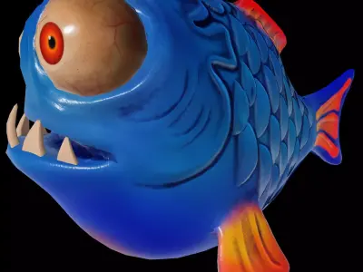 Mutant Deep Sea Fish - Low Poly PBR Low-poly 3D model