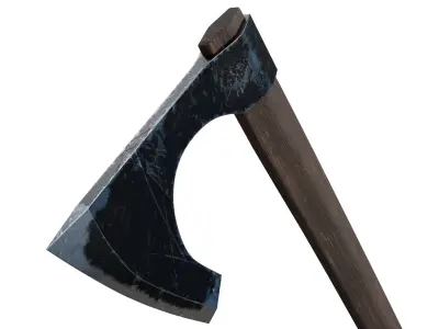 Battle Axe 02 Low-poly 3D model