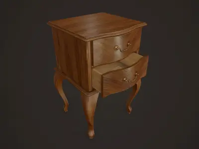 Bedside Table - PBR Game Ready Low-poly 3D model