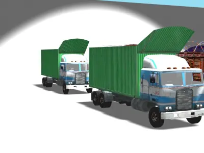 Low Poly 3D Pakistan Truck Collection 2025 Low-poly 3D model