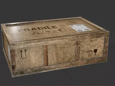 wooden crate PBR 4K Low-poly 3D model 6