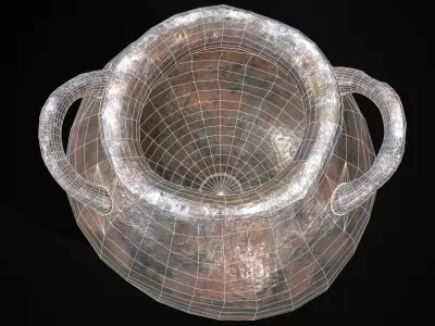 Metal Pot Low-poly 3D model