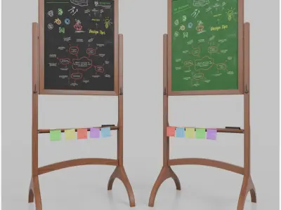 Compact Tall Duo - Customizable Double-Sided Chalkboards 3D model
